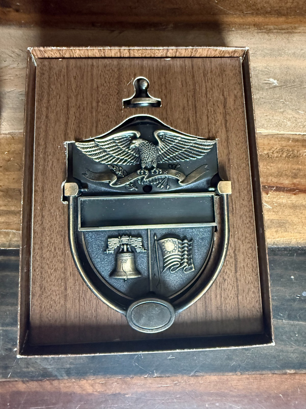 Heritage Door Knocker Plaque Colonial Eagle Liberty Bell Flag decor